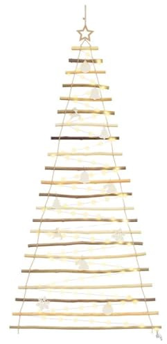 vidaXL Árbol de Navidad Natural 210 cm Madera de Fresno Sólido