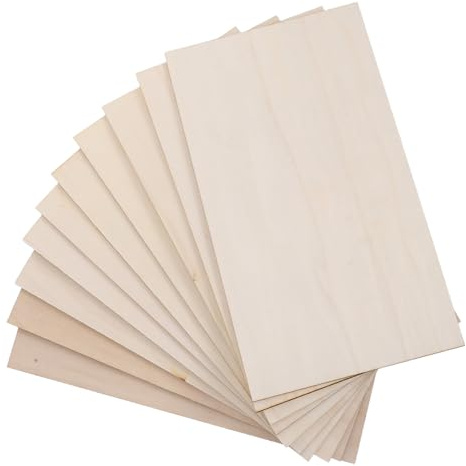 iplusmile 10 Pannelli di Compensato Pieghevole 170X300X3 MM in Legno di Tiglio Non Rifinito per Artigianato Tavole di Legno Grezzo Piatte per Lavori di Precisione e Progetti Artistici Fai