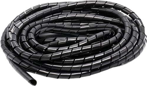 Avvolgicavo a spirale flessibile per Guaine for cavi Avvolgimento a spirale 3 metri 4-10 mm PE multicolore Fiamma(Id4mm Black 3 Meter)