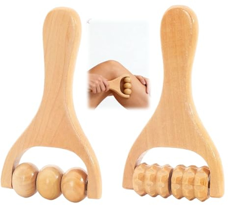 Wooden Massage Roller, 2 Pcs Wooden Massage Tool, Wood Therapy Massages Tools for Relaxes Thigh,Leg,Hands Full Body,Muscle