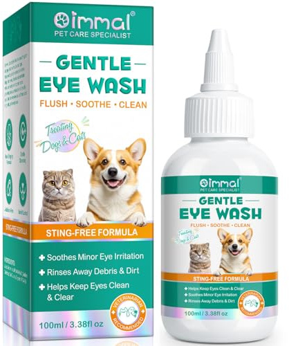 YijiaXingzhou Gouttes oculaires pour chiens et chats pour infection, détachant de larmes de 100 ml, solution transparente pour rincer et apaiser les irritations oculaires, mucus oculaire doux et