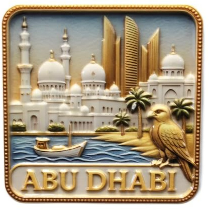 3D – ABU DHABI UAE Emirates Kühlschrankmagnet, Stadt-Souvenir, Reiseerinnerung, Geschenkidee