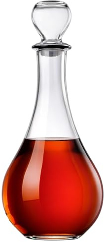 KORAT - Decanter in Vetro 1,27 Lt con Tappo Ermetico – Caraffa Elegante per Vino, Liquori e Distillati – Design Moderno, Vetro Borosilicato Resistente, Facile da Pulire 6x6x12 cm