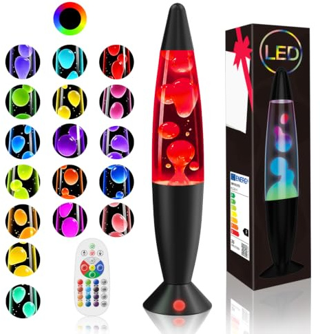 AONESY Lavalampen für Erwachsene und Kinder-13.5 inch Lavalampe Groß Led 17 Farbwechsel Stressabbau | Lavalampen Farbwechsel Rot Blau Orange Schwarz für Haus Schlafzimmer Büro