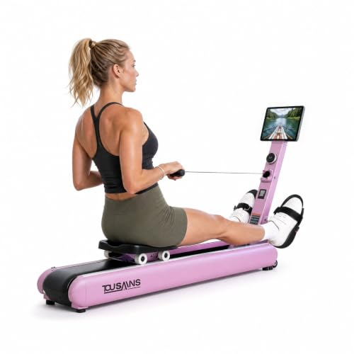 Rowing Machines, Self-Powered Rowing Machines for Home Gym, 32-Level Silent Resistance, Foldable Rower 400lbs Capacity, Dual-Rail Full Body Workout, for Apartments & Small Spaces ER7 (Purple)