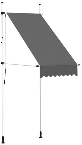 Favemtsl Einziehbare Markise Handbetrieben 100 cm Anthrazit, Höhenverstellbare Klemmmarkise für Balkon und Terrasse, Manueller Sonnenschutz mit Handkurbel, Robustes Stahlgestell