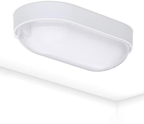 Oktaplex lighting, Base Oval, Lampada da Parete Ovale 9 W, Plafoniera LED 800 lm 4000 K Bianco Naturale, Illuminazione per Esterni e Interni Umidi con IP 65