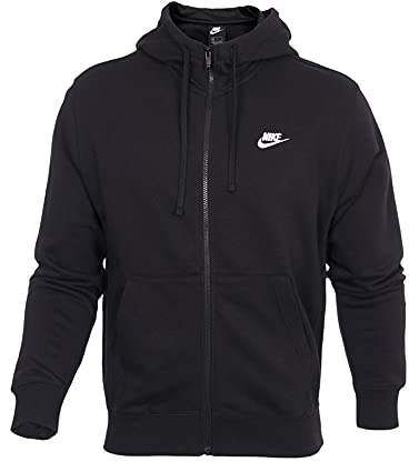 Nike Herren Sportswear Club Hooded Sweatshirt, Black/Black/White, S EU