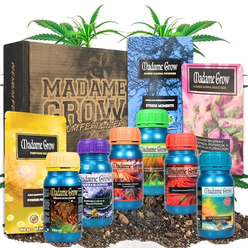 MADAME GROW - Engrais Organique - Croissance et Floraison - 9PACK - KIT PREMIUM PLUS - (6x250ml+100g+50g+30g)