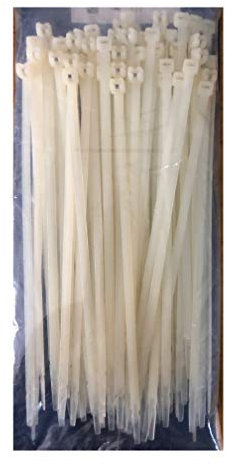 Brida nylon blanca con lengüeta inox 4,5x186mm (100unidades)