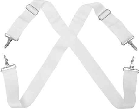 MILISTEN Verstellbarer Schultergurt für Parade Marching Bass Drum weiß Parade Marsch Bass Drum Sling Harness Nylon Bass Drum Carrier Holder