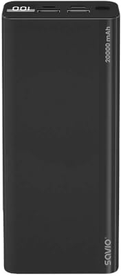 SAVIO Power Bank USB C - Powerbanks - USB Powerbank 20000mah mit LED-Anzeige - USB C Powerbank Klein und Leistungsstark - Powerbank Schnellladefunktion