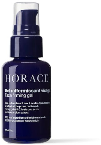 HORACE Face Firming Gel for Men – Lightweight Anti-Aging Gel Reduces Fine Lines & Wrinkles – 95% Organic & Natural Ingredients – No Silicones or Mineral Oils – For All Skin Types – Amber Scent – 30 ml