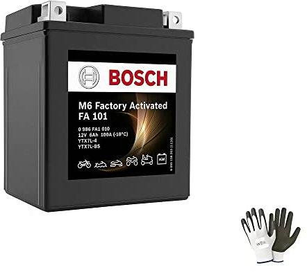 Kompatibel mit Betamotor Alp 4T 200 ab Baujahr 2003 bis 2007 Batterie YTX7L-BS Bosch aus Gel SLA bereit zum Aufladen 6 Ah 12 V 130 x 70 x 113 mm