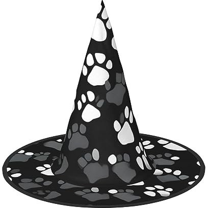 ZISHAK Schwarzer und weißer Halloween-Hexenhut für Damen, ultimativer Partyhut für das beste Halloween-Kostüm-Ensemble
