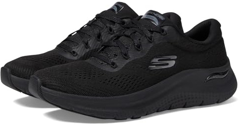 Skechers Dam Arch Fit 2.0 Sneaker, Big League Wide - Svart/Svart, 6 US Wide