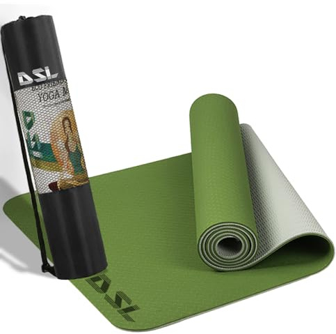 Yoga Mat – DSL Premium TPE Pilates Mats – 183x61x0.6cm Eco Friendly Non Slip Yoga Mat – Exercise Mat for Home – Gym Mats for Home for Women and Men