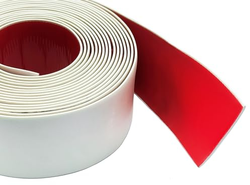 Fensterleiste Weiß Breite 50mm 3M, Flachleiste, Profilleiste, Abschlussleiste, Kunststoffleiste, Zierleiste, Kantenschutz, Wandschutz, Übergangsprofil, Die Lückenabdeckungsstreifen