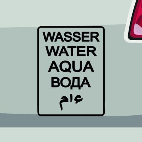 Stickerfreaks Wasser Text Aufkleber Überleben Sticker Water Aqua Auto Bike Decal Offroad Aufkleber Größe: 16x12cm (L) | Farbe: 34-orange | Überleben Sticker Kleber Deko Tuning Schriftzug