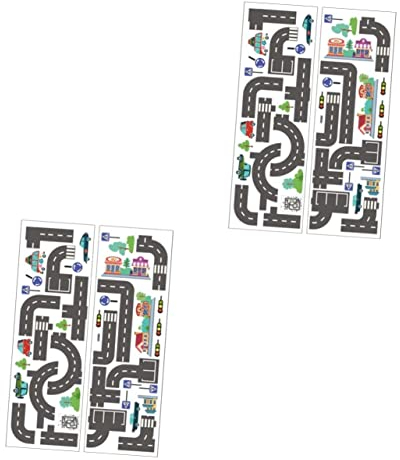Toyvian 4blätter Wagenmuster Wandtattoo Für Kinderzimmer Cartoon Auto Und Verkehrsampel Wandsticker Für Spielzimmer Langlebige Wanddekoration Einfach Zu Kleben Und Rückstandslos