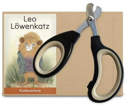 LEO LÖWENKATZ Krallenschere Katzen. Diese hochwertige Krallenschere für Anfänger wurde speziell für eine einfache Anwendung entwickelt, um Katzenkrallen sicher zu schneiden