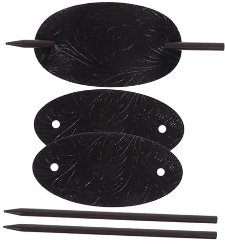 Angoily 6pièces Barrette Cuir Avec Baguette Pour Chignon Épingle à Cheveux Pour Queue De Cheval Et Variées