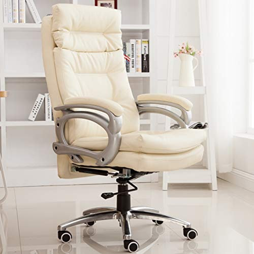 Posture Ergonomischer Schreibtischstuhl aus PU-Leder, 200 kg, hohe Rückenlehne, Chefsessel aus gebundenem Leder mit verstellbarer Lendenwirbelstütze, hohe Rückenlehne, drehbarer Ledersessel für