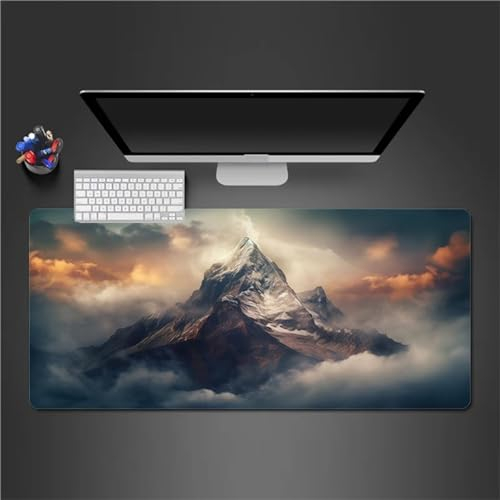 Tapis de Souris,1000x500x3mm Tapis de Souris Gaming XXL Paysage Alpin Tapis Souris,Base en Caoutchouc Antidérapant Tapis Gamer avec à Bords Cousus pour Les Jeux Travail Bureau Domicile