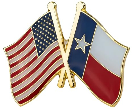 United States Of America & Texas Friendship USA National Flag Metal Enamel Pin Badge Lapel