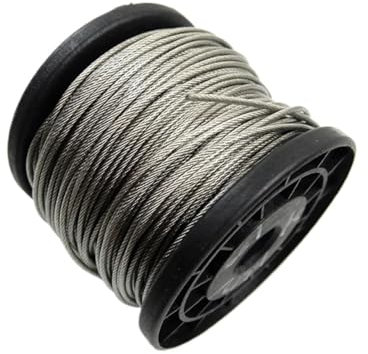 LPHFDCS Cable Acero Cable de Acero Trenzado Flexible Recubierto de PVC de 50 Metros de 0,5 a 3 mm, Cable Blando, tendedero de Acero Inoxidable Transparente Alambre Galvanizado(3mm)