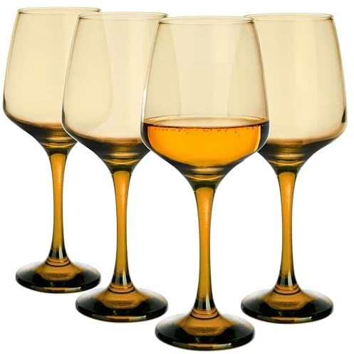 Glasmark KROSNO, 300 ml, lot de 4, à, à blanc, à rouge, gobelets à, design original, forme et style uniques, parfaits pour la maison et les restaurants
