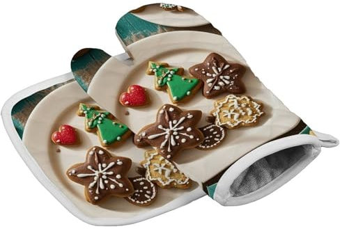 Gants de cuisine personnalisés résistants à la chaleur pour femme - Pour cuisine, barbecue, barbecue, Thanksgiving, pâtisserie