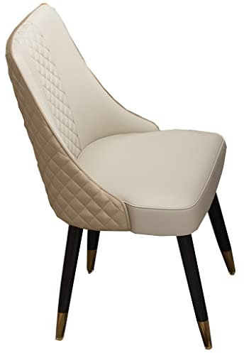 GIZNXBA Beige Esszimmerstühl Schalenstuhl Aus Kunstleder,Küchenstuhl Holz,Polsterstuhl Esszimmer Mit Holzbeinen,Freizeitstuhl Ohne Armlehnen Für Das Esszimmer Im Wohnzimmer(Khaki)