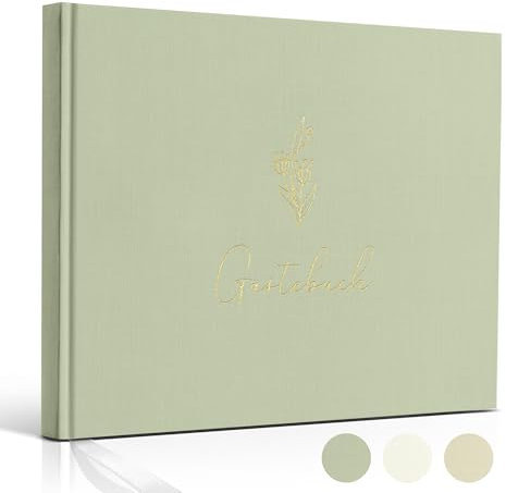 Hyggartn Gästebuch Hochzeit Gästebuch für Hochzeit, Geburtstag, Babyparty, Taufe - 100 blanko Seiten Grün - Hochzeitsbuch Hochzeitsgästebuch Hochzeitsalbum Gästebucher, Premium-Papier