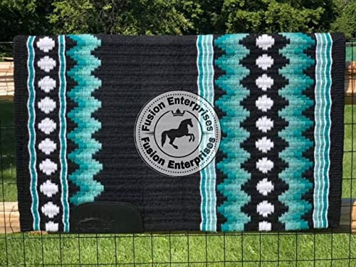 EQUIEMPRESS Sattelunterlage Western Ranch/Westernsatteldecke aus Neuseelandwolle, Top Wool Pad Sensor Flex (Anpassung möglich) A-883 (32 x 32)