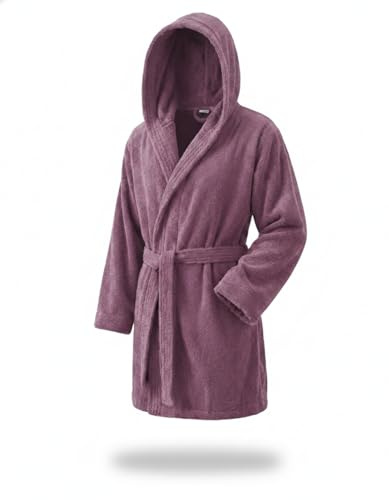 Top Towel Elegant - Badrock för kvinnor och män i 100% bomull, 500 g/m² - val med huva eller utan huva - mjuk och absorberande för dusch, spa och pool, Lila, L