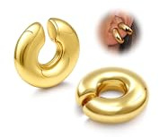 Dochais Chunky Ear Manschett Örhängen Kvinnor Utan Öronhål Falsk Piercing Falsk Helix Öronmanschett Silver för Kvinnor Öronklämma Örhängen Kvinnor Guld Smycken Tjocka Smycken, Large, Rostfritt stål