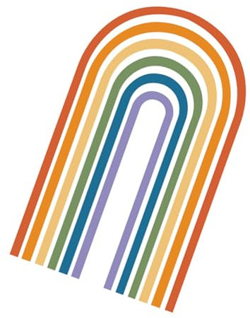 DOITOOL Stilvoller Regenbogen-wandaufkleber Leuchtende Farben Selbstklebender Aufkleber Für Die Wohnzimmerdekoration