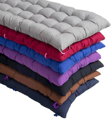 Genérico cojín del Asiento Cojín de Banco de algodón Extra Grueso para Columpio de jardín y Patio, 8 cm de Grosor, cálido y Largo (40 x 110 cm, Gris)