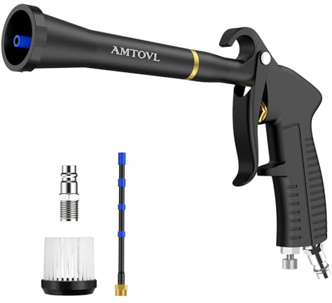 AMTOVL Pistola de Aire para Compresores,0.6-0.8bar,Pistola de Limpieza de Aire Comprimido Con Manguera y Cepillo para Limpiar el Interior del Coche