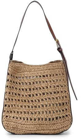 Bolsos de paja para mujeres, bolsos de paja de verano moda bolsos de playa tejidos para llevar bolsos