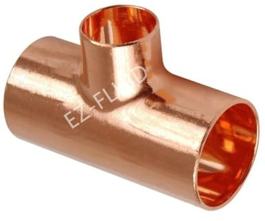 (1-PK) EZ-FLUID 1-1/4 x 1-1/4 x 1/2 C X C X C Copper Reducing Tee,LF Pressure Reducer Tee Fittings with Sweat Solder Connection for Residential,Commercial Pipe Plumbing