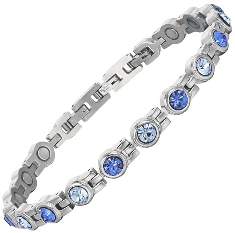 MagEnergy Damen Magnetarmband verstellbar Energieschmuck für Lymphdrainage