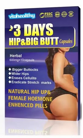 Capsules pour l'élargissement des fesses, 10 Capsules. Pour grossir des fesses. Avoir des fesses grosses et bombées Fonctionne pour l'élargissement des fesses et des hanches