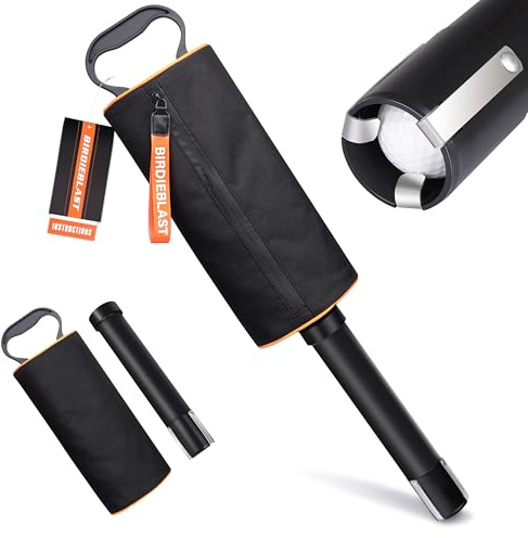 BIRDIEBLAST Portable Shag Bag Golf Ball Pick Up with Removable Plastic Tube, Hold up to 70 Balls, Premium Golf Ball Retriever for Golfers