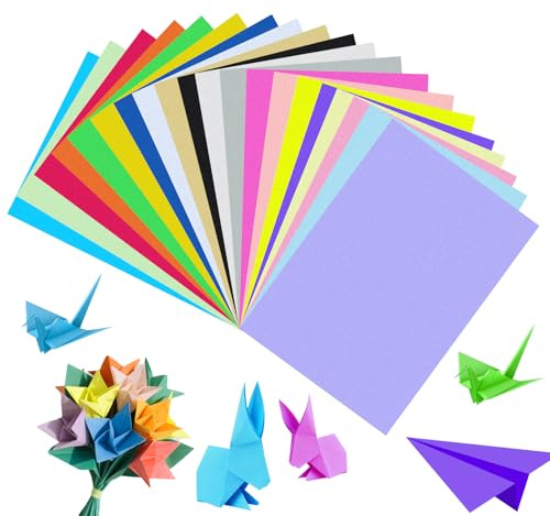 200 Sheets Coloured Paper, A4 Coloured Card Paper 70gsm Origami Paper Double Sided Assorted Pastel Papers, 10 Colors Craft Copy Papers for DIY Art Craft Activities