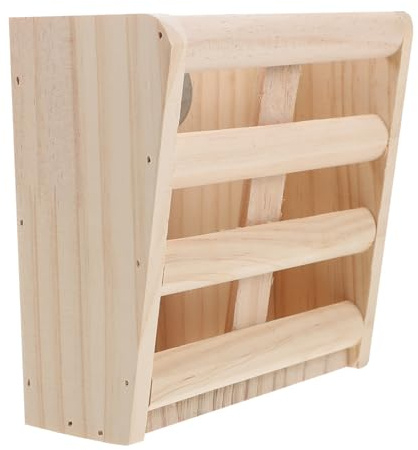 BESTonZON Heuraufe Aus Holz Mit Stabilem Zaun-Design Langlebiger Futterspender Für Kaninchen Und Meerschweinchenkäfige Verhindert Futterverschwendung Fest Fixierbar Im Käfig Sicher Und Prakt