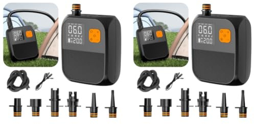 Pompa Elettrica Ricaricabile per Stand Up Paddle 2 Pezzi, Compressore Portatile SUP con Batteria Integrata, Max 25PSI, Ideale per Tavole Gonfiabili, Kayak, Barche, Tende, Surf e Kite