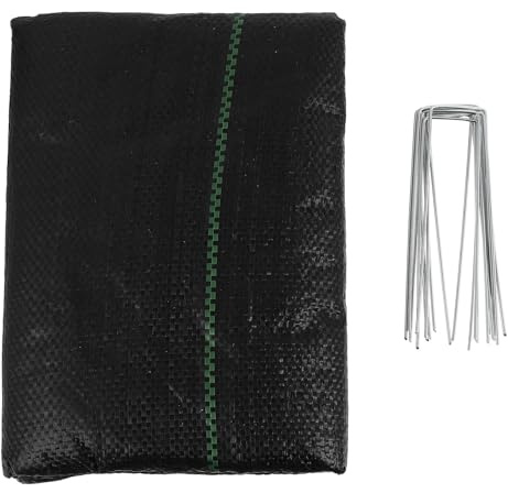 CLISPEED Telo Pacciamatura Antierbacce in Polipropilene con Picchetti Tessuto Traspirante e Anti-UV per Giardino e Aiuole Resistente e Facile da Installare