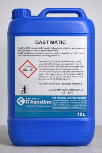 DAST MATIC Detergente Professionale per Pavimenti 10 Lt Basso Schiuma per Macchine Lavapavimenti e Lavaggio Manuale Azione Rinforzata per Pulizia Superfici Multiple Qualità Superiore